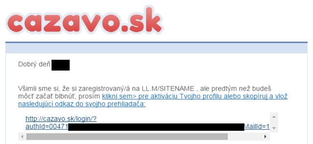cazavo.sk spam