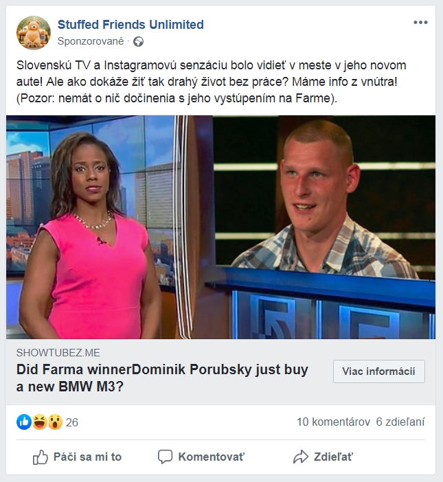dominik Porubský, podvodný facebook a gratorama