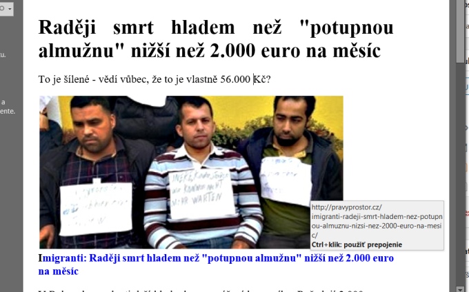 Radeji smrt, 2000 EUR kapesné utečenci v Rakúsku, hoax