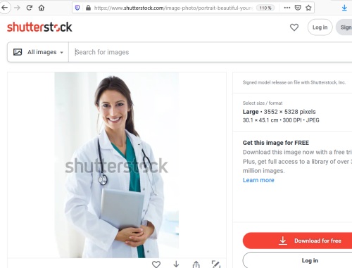 Shutterstock vymyslená lekárka