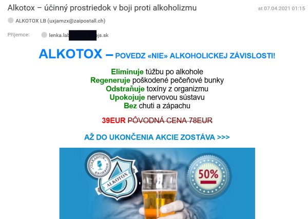 Alkotox email spam