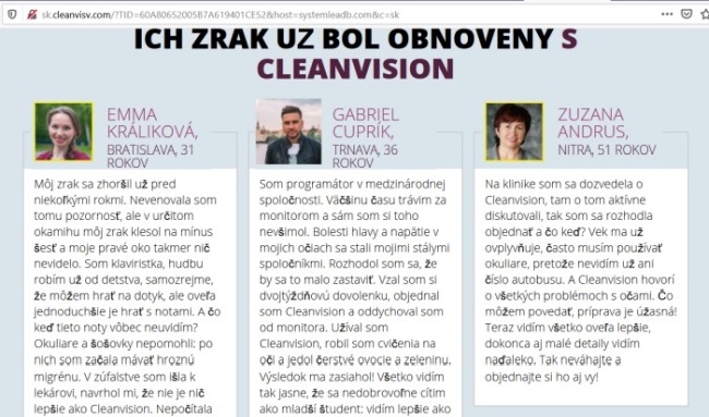 Oculax CleanVision. názory falošných zákazníkov
