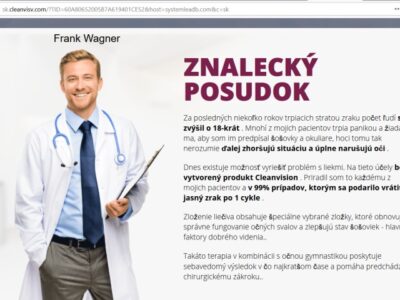 Oculax CleanVision liečba očí, falošný lekár Frank Wagner