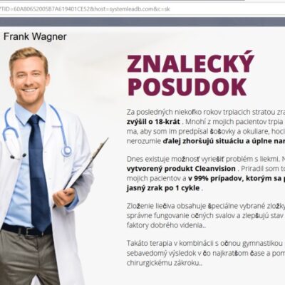 Oculax CleanVision liečba očí, falošný lekár Frank Wagner