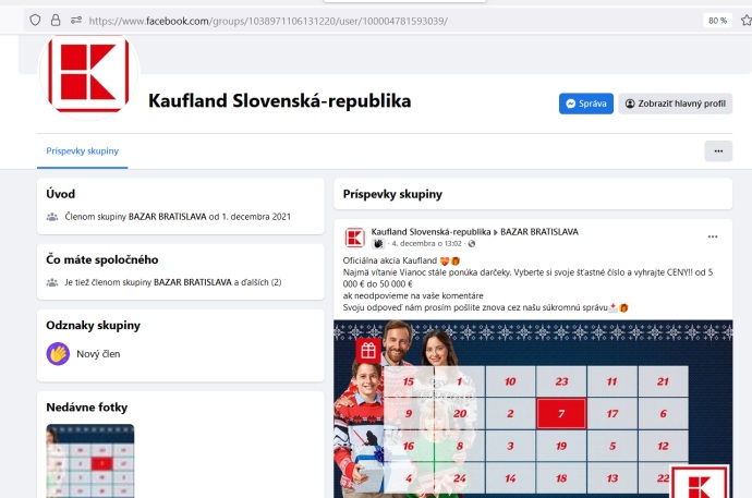 Kaufland falošný profil a súťaž