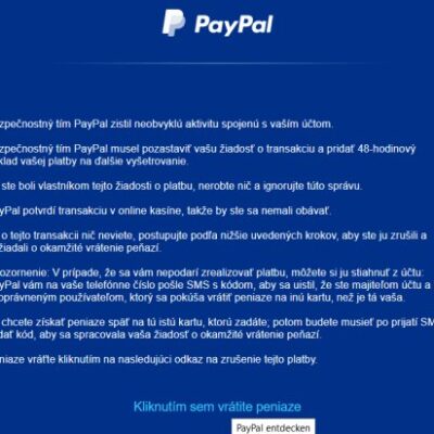 Paypal adresa emaily a spam