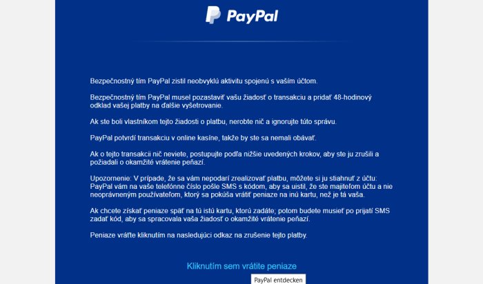 Paypal adresa emaily a spam