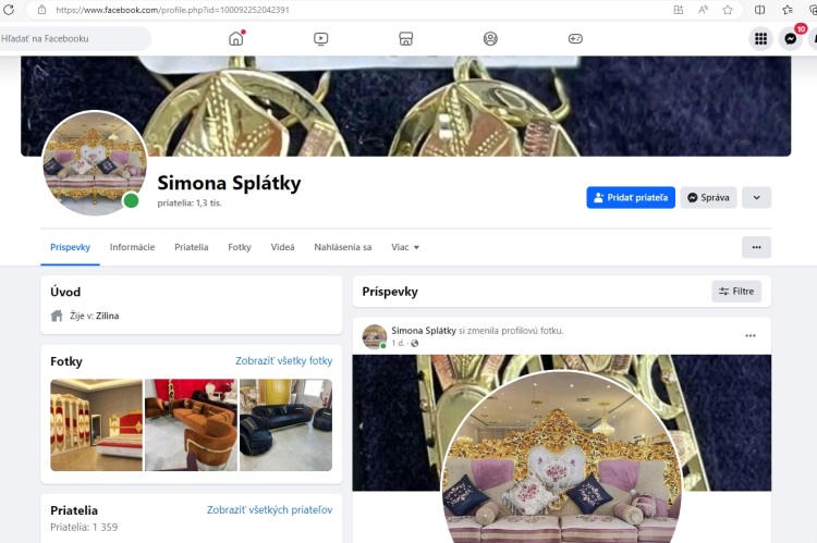 Simona Splátky kauza, podivný profil na Facebook a podvod