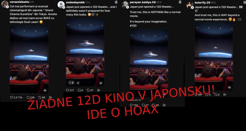 Hoax: v Japonsku žiadne 12D kino neotvorili, ide o generované video