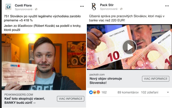 Facebook a podvodné reklamy o zárobkoch Slovákov,  slovenská vláda