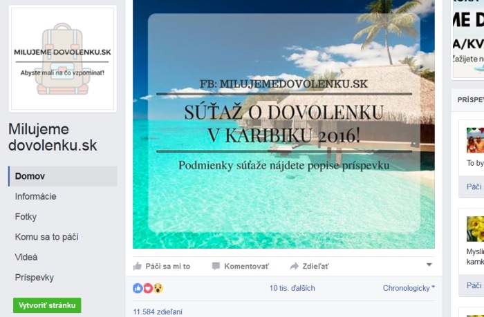 Súťaž o dovolenku, podvod na facebooku